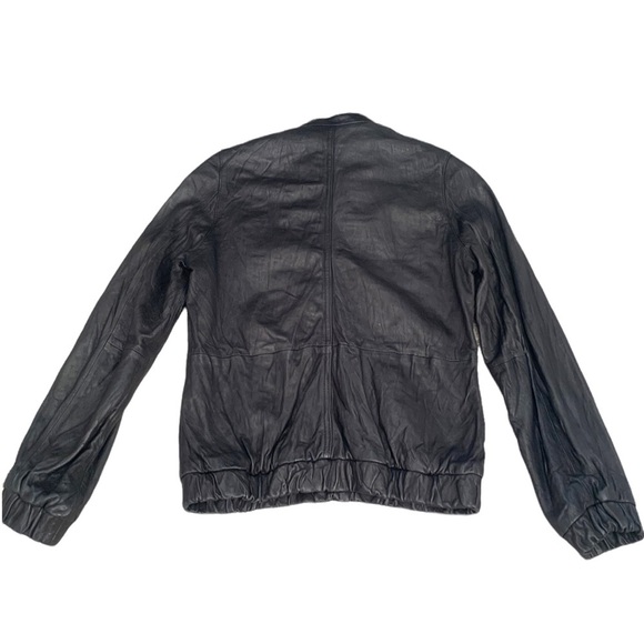 Joie 100% Genuine Leather Black Bomber Jacket. Size Small. - Picture 3 of 9